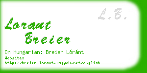 lorant breier business card