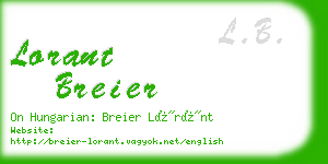 lorant breier business card